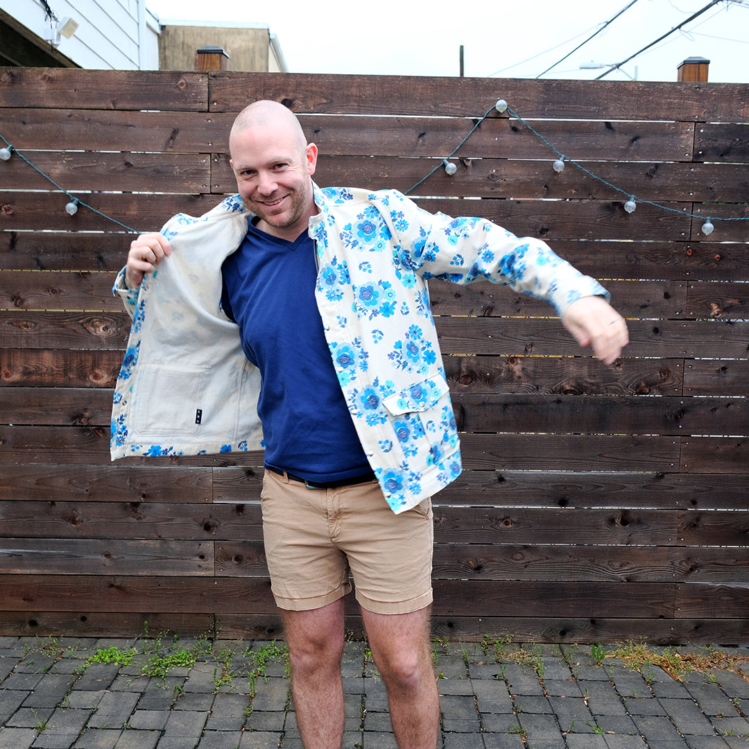 Making a men's casual structured zip jacket with Burda 6351