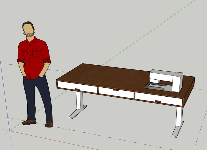 Dreaming of an adjustable sit-stand sewing desk