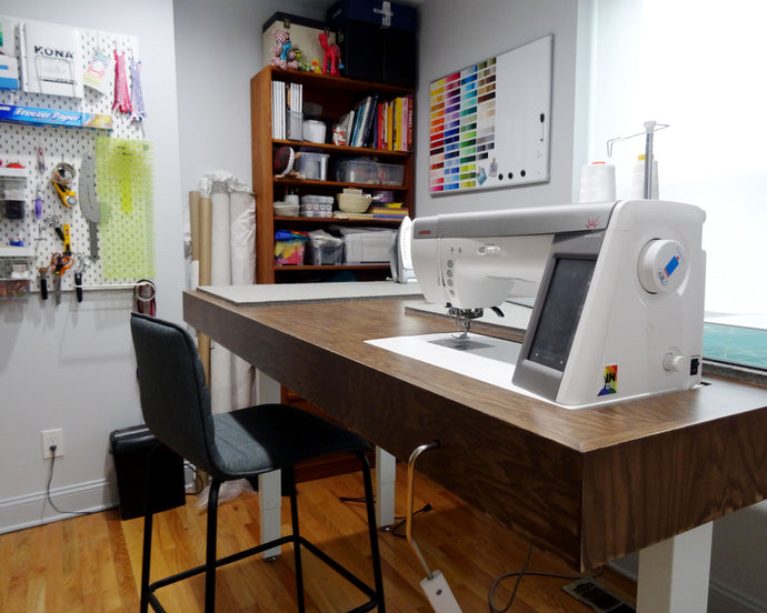 Building an Adjustable Height Sewing Workstation