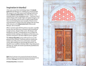 Inspiration istanbul, screenshot from the digital pattern with an image of the Shezade Mosque doorframe with the inspiring ornamental detail of interlocking rings.