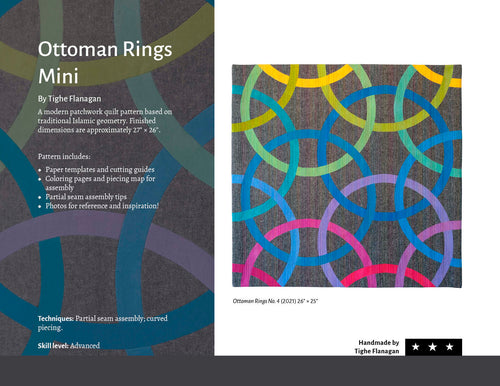 Ottoman Rings Mini cover image featuring a multicolored quilt of hand-dyed linens.
